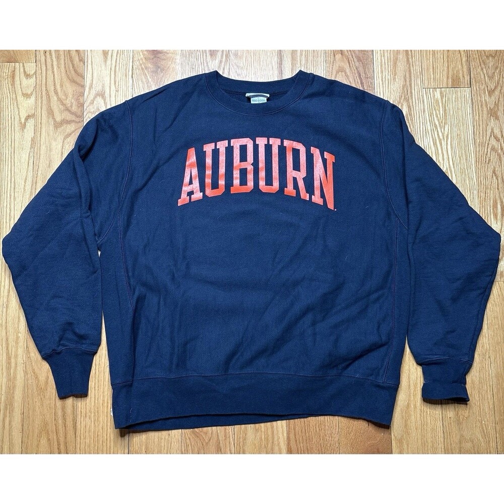 Auburn Tigers Sweatshirt Mens XL Navy Blue NCAA Football Champion Reverse Weave